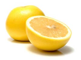 yellow grapefruit cut open