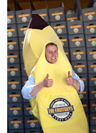 Chris Mittelstaedt wearing the banana suit