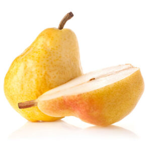 Bartlett pear halved and whole