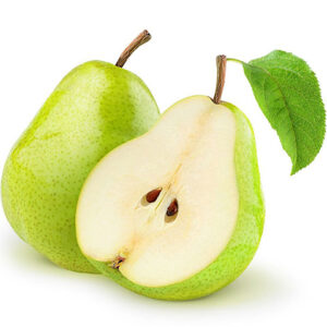 Anjou pear whole and halved