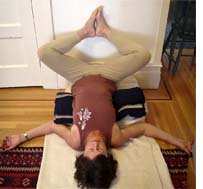 another example of Viparita Karani inverted lake or legs-up-the-wall pose