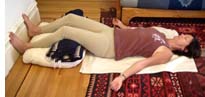 another example of Viparita Karani inverted lake or legs-up-the-wall pose
