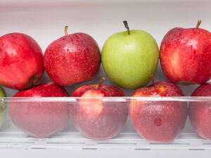 apples in a fridge door
