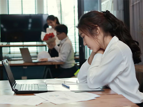 Woman working at desk