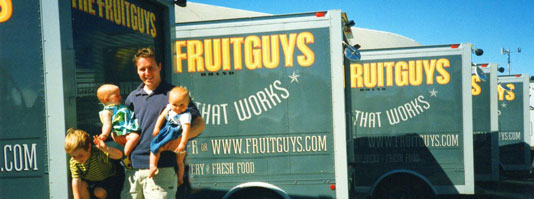 FruitGuys founder Chris Mittelstaedt with his young children