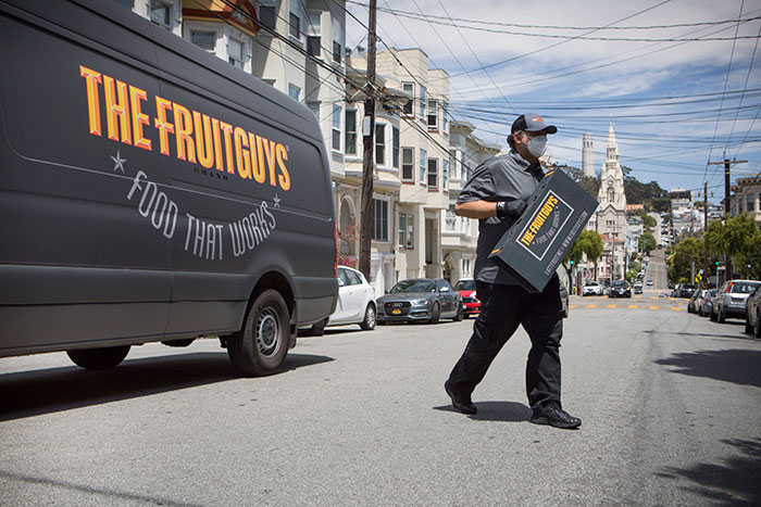 FruitGuys delivery van and man