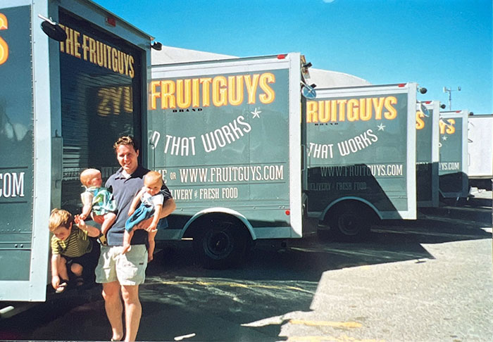 Chris with his fruit babies & fleet (2001)
