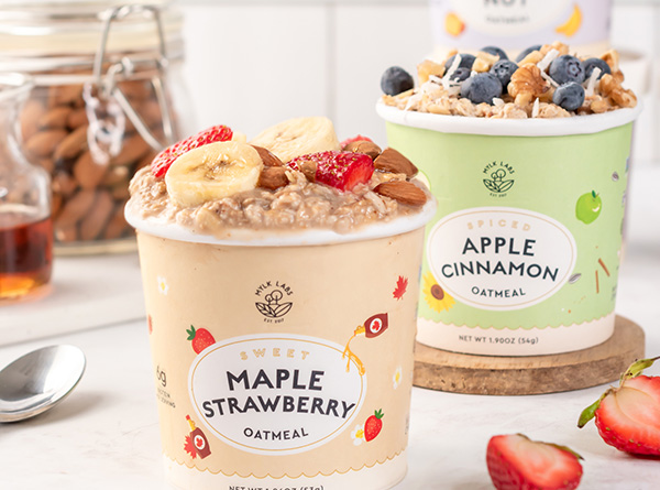 Oatmeal cups topped with fruit