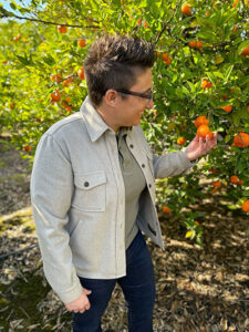 Bianca Kaprielian, CEO of Fruit World in the groves
