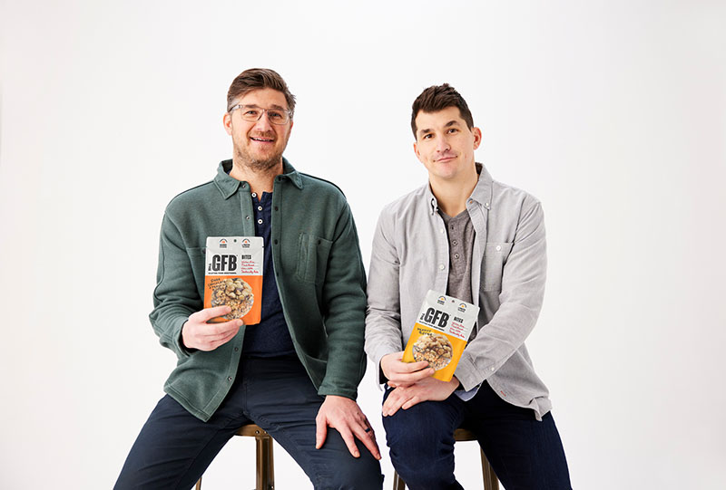 Marshall and Elliott Rader, GFB founders, holding GFB bites