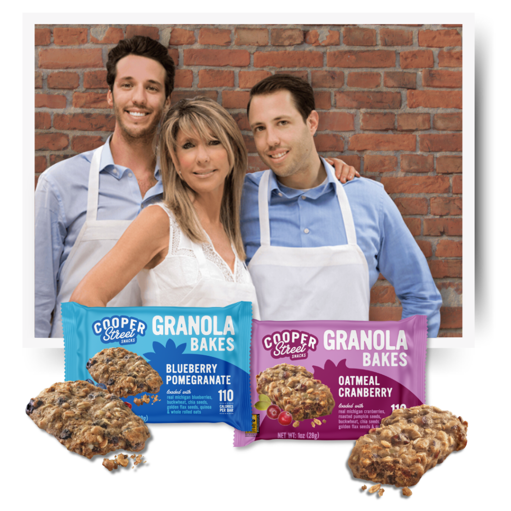 Cooper Street Co-founders with Blueberry Pomegranate and Oatmeal Cranberry Granola Bakes