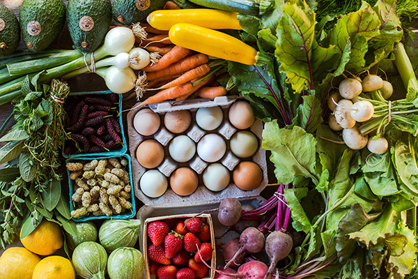 Organic produce and eggs