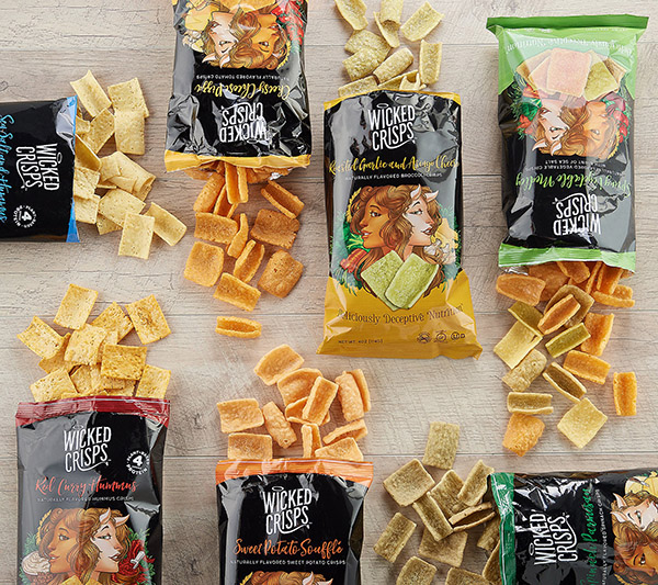 Wicked Crisps chips in a variety of flavors