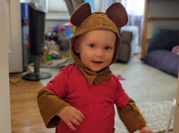 Child in Winnie-the-Pooh Halloween costume