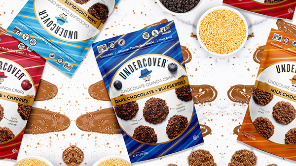 Undercover Snacks Chocolate Quinoa Crisps Dark Chocolate + Blueberry bag and other products