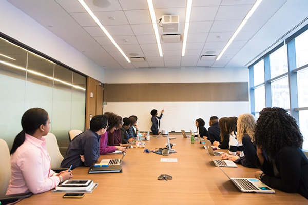 Employees meeting in a conference room