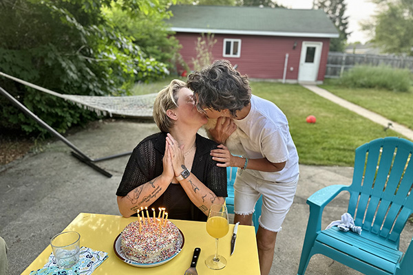 Couple kissing