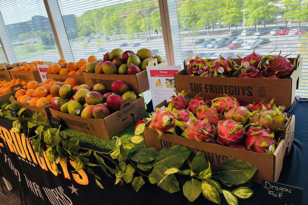 The FruitGuys bulk fruit at an office farmers market
