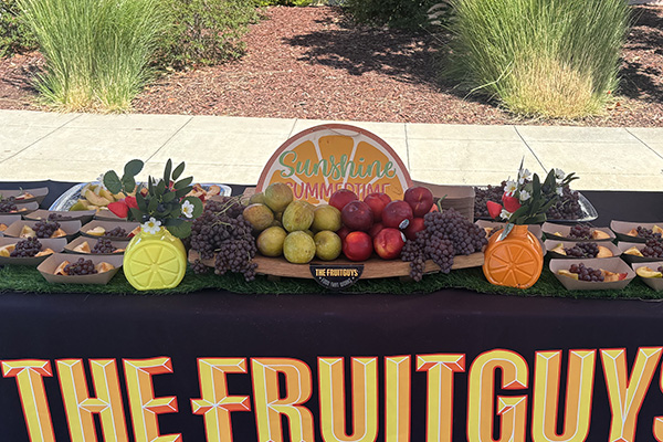 The FruitGuys summer fruit tasting table