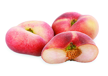 White donut peaches whole and halved