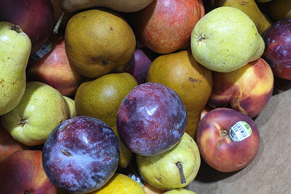Variety of fresh fruit in a box
