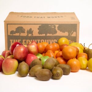 FruitGuys box surrounded by fresh fruit