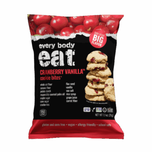 Every Body Eat cranberry vanilla cookie bites package