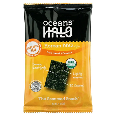 Package of Ocena's Halo Korean BBQ seaweed
