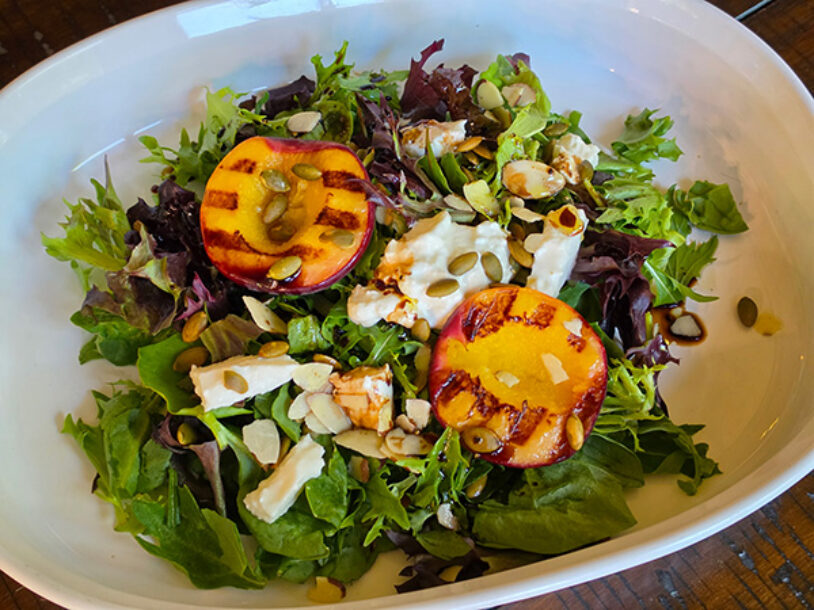 Simple Grilled Peach and Burrata Salad