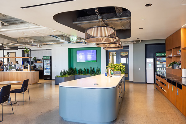 Modern office break room