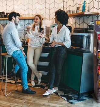 People Chatting Improve Office Culture With Fika